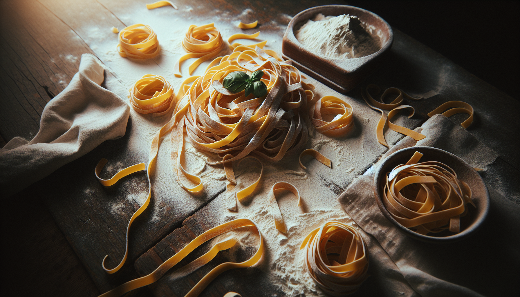 Fresh pasta overhead